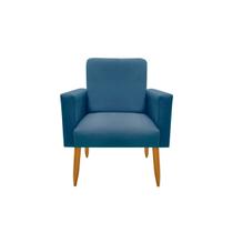Poltrona Decorativa Malibu Sala Quarto Escritório Suede Azul Royal