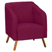 Poltrona Decorativa Master com Pés Madeira Suede Marsala Poltrona Decorativa Master com Pés Madeira Suede Marsala