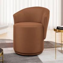 Poltrona Decorativa Mavi Fixa Veludo Confortável Terracota Abmaza
