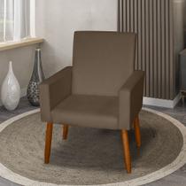 Poltrona Decorativa Mel Suede Marrom SKY MOBILE Poltrona Decorativa Mel Suede Marrom SKY MOBILE