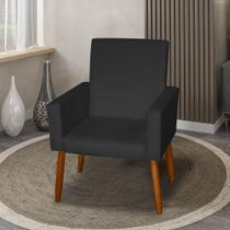 Poltrona Decorativa Mel Suede Preto Dal Poz Estofados