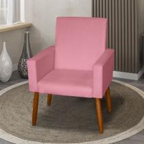 Poltrona Decorativa Mel Suede Rosa SKY MOBILE