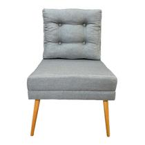 Poltrona decorativa mocho linho grafite g2home Poltrona decorativa mocho linho grafite g2home