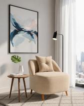 Poltrona Decorativa Moderna Clean Orgânica Feijão para Sala Quarto Clinica Tecido Linho
