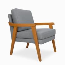 Poltrona Decorativa Mona Luxo Braço Nogueira Poltrona Decorativa Mona Luxo Braço Nogueira