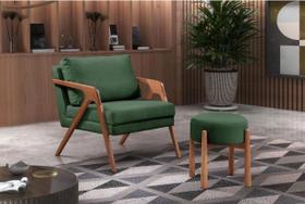 Poltrona Decorativa Mona Luxo Madeira Maciça Veludo Verde Poltrona Decorativa Mona Luxo Madeira Maciça Veludo Verde