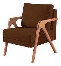 Poltrona Decorativa Mona Suede Marrom - Kimi Décor Poltrona Decorativa Mona Suede Marrom - Kimi Décor