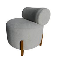 Poltrona Decorativa Mônaco Bouclé Cinza Claro