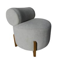 Poltrona Decorativa Mônaco Bouclé Cinza Claro