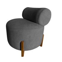 Poltrona Decorativa Mônaco Bouclé Cinza