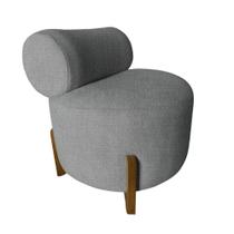 Poltrona Decorativa Mônaco Linho Cinza