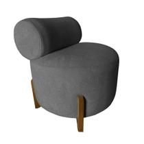 Poltrona Decorativa Mônaco Suede Cinza