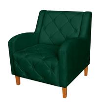 Poltrona Decorativa Munique Pés Trapézio Suede Verde - DS Estofados