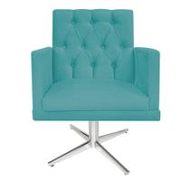 Poltrona Decorativa Nanda Base Giratória de Metal Sala de Estar Quarto Suede Azul Turquesa - DAMAFFÊ MÓVEIS Poltrona Decorativa Nanda Base Giratória de Metal Sala de Estar Quarto Suede Azul Turquesa - DAMAFFÊ MÓVEIS