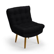 Poltrona Decorativa Nébula N-024 Veludo Preto Aradecor