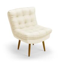 Poltrona Decorativa Nébula N-030 Veludo Bege Aradecor