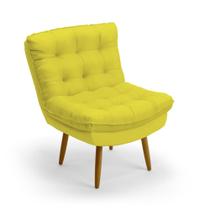 Poltrona Decorativa Nébula Z-004 Sued Amarelo Aradecor