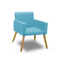 Poltrona Decorativa Nina Azul Turquesa - King Decor