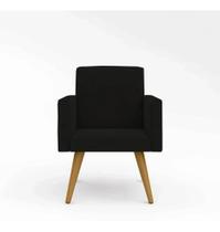 Poltrona Decorativa Nina Cadeira Recepção Preto - Renascer Decor