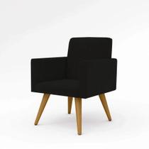 Poltrona Decorativa Nina Cadeira Recepção Preto - Topázio Decor