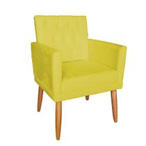 Poltrona Decorativa Nina Capitonê Pés Palito Suede Amarelo - Hellen Decor Poltrona Decorativa Nina Capitonê Pés Palito Suede Amarelo - Hellen Decor