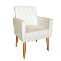 Poltrona Decorativa Nina Capitonê Pés Palito Suede Bege - Hellen Decor Poltrona Decorativa Nina Capitonê Pés Palito Suede Bege - Hellen Decor