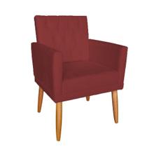 Poltrona Decorativa Nina Capitonê Pés Palito Suede Bordô - Hellen Decor Poltrona Decorativa Nina Capitonê Pés Palito Suede Bordô - Hellen Decor