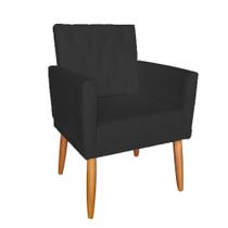 Poltrona Decorativa Nina Capitonê Pés Palito Suede Preto - Hellen Decor Poltrona Decorativa Nina Capitonê Pés Palito Suede Preto - Hellen Decor