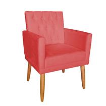 Poltrona Decorativa Nina Capitonê Pés Palito Suede Vermelho - Hellen Decor Poltrona Decorativa Nina Capitonê Pés Palito Suede Vermelho - Hellen Decor
