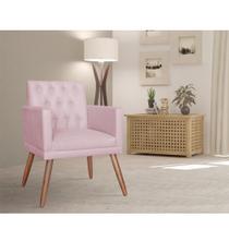 Poltrona Decorativa Nina Capitonê Rosê Vallisa Decor Poltrona Decorativa Nina Capitonê Rosê Vallisa Decor