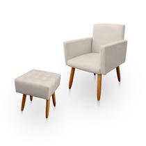 Poltrona Decorativa Nina com Puff New para Sala e Quarto Suede - LH Decor
