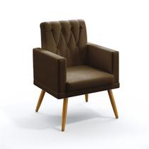 Poltrona Decorativa Nina Com Rodapé E Botões Capitonê Suede Marrom Aradecor Poltrona Decorativa Nina Com Rodapé E Botões Capitonê Suede Marrom Aradecor