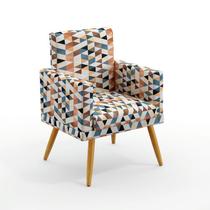 Poltrona Decorativa Nina Com Rodapé Sued Estampado Laranja Aradecor Poltrona Decorativa Nina Com Rodapé Sued Estampado Laranja Aradecor