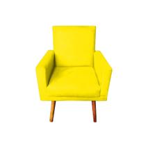 Poltrona Decorativa Nina com Rodapé Suede Amarelo Poltrona Decorativa Nina com Rodapé Suede Amarelo