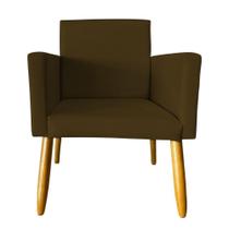 Poltrona Decorativa Nina Marrom Escritório Recepção Sala - JYLCROM STORE