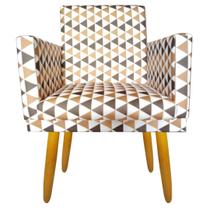Poltrona Decorativa Nina Pés Palito Triangulo Marrom Rodapé Poltrona Decorativa Nina Pés Palito Triangulo Marrom Rodapé