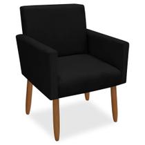 Poltrona Decorativa Nina Pés Palito Veludo Preto Chamby Móveis