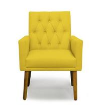 Poltrona Decorativa Nina Retro Suede Amarelo - Casa & Estofados
