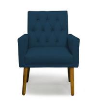 Poltrona Decorativa Nina Retro Suede Azul Marinho - Casa & Estofados Poltrona Decorativa Nina Retro Suede Azul Marinho - Casa & Estofados