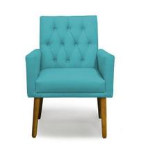 Poltrona Decorativa Nina Retro Suede Azul Turquesa - Casa & Estofados Poltrona Decorativa Nina Retro Suede Azul Turquesa - Casa & Estofados