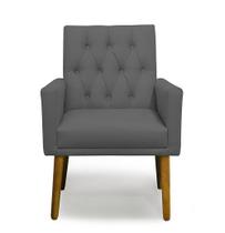 Poltrona Decorativa Nina Retro Suede Grafite - Casa & Estofados Poltrona Decorativa Nina Retro Suede Grafite - Casa & Estofados