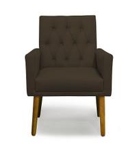 Poltrona Decorativa Nina Retro Suede Marrom - Casa & Estofados Poltrona Decorativa Nina Retro Suede Marrom - Casa & Estofados
