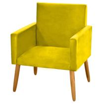 Poltrona Decorativa Nina suede amarelo para casa