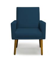 Poltrona Decorativa Nina Suede Azul Royal - MeularDecor