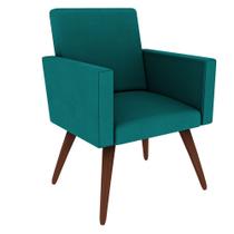 Poltrona Decorativa Nina Suede Azul Turquesa - CabrunShop