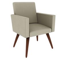 Poltrona Decorativa Nina Suede Bege - CabrunShop