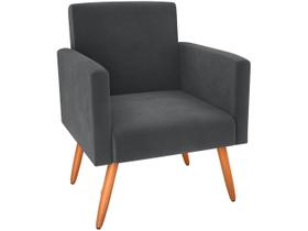 Poltrona Decorativa Nina Suede Cinza