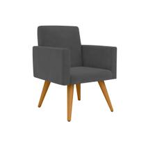 Poltrona Decorativa Nina Suede - Cinza
