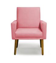 Poltrona Decorativa Nina Suede Rosa - Casa & Estofados
