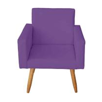 Poltrona Decorativa Nina Suede Roxo - Móveis Mafer